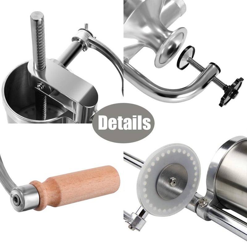 Meao Sausage Filler Stuffer Home Made Machine - Stainless Steel Vertical Sausage Maker with Suction Base and Manual Crank for Household Use or Commercial - Capacity 2.5 LBS #1 - Image 4